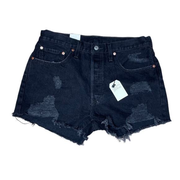 Levi’s 501 Original Short in Stowaway Frayed Raw Cut Hem Women’s Sz 31 - Picture 2 of 9